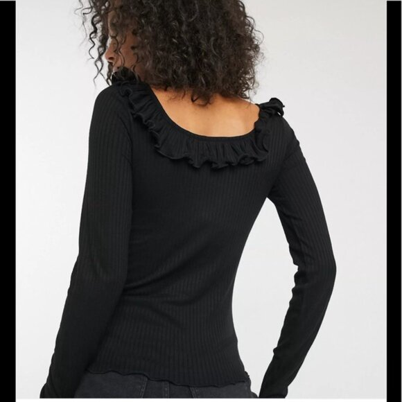 Chiaramente Ruffles Mohair Sweater Crew Neck Cozy Wool Blend Lightweight Knit XL - Picture 13 of 14